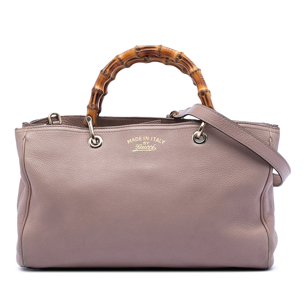 Pre-Loved Gucci Medium Calfskin Bamboo Shopper Satchel - Picture 1 of 7